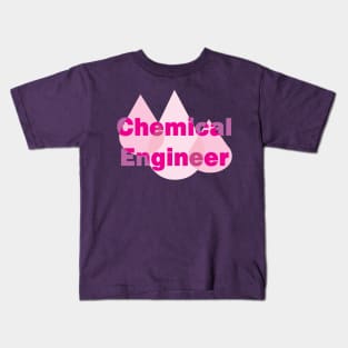 Chemical Engineer Pink Drops Kids T-Shirt